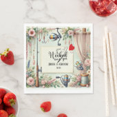 Hochzeit mit Stab und Blume Serviette (Beispiel)