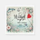 Hochzeit mit Stab und Blume Serviette (Vorderseite)