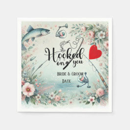 Hochzeit mit Stab und Blume Serviette