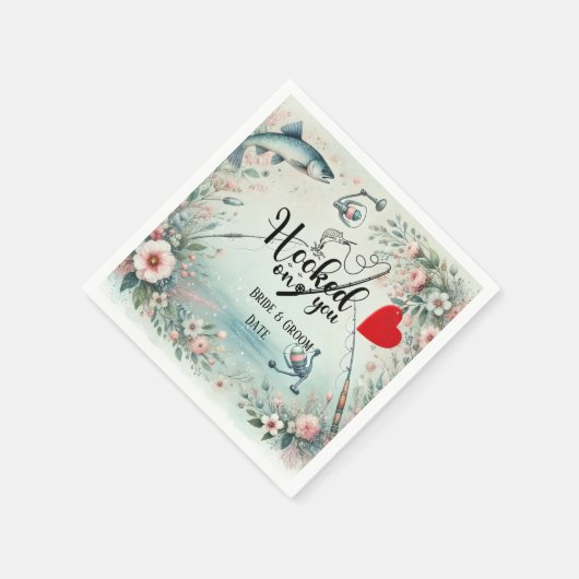 Hochzeit mit Stab und Blume Serviette (Ecke)