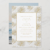Hochzeit mit tropischem Foto Einladung (Vorne/Hinten)