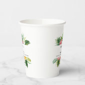 Hochzeit mit tropischem hellen Blattwerk  Pappbecher (Links)