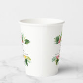 Hochzeit mit tropischem hellen Blattwerk  Pappbecher (Rechts)