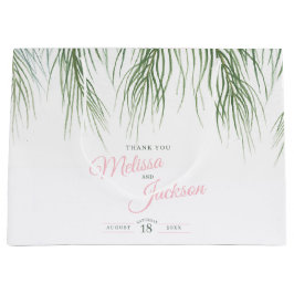 Hochzeit mit tropischen Palmen dank rosa grün und  Große Geschenktüte