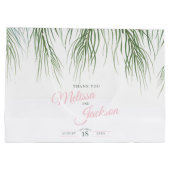 Hochzeit mit tropischen Palmen dank rosa grün und  Große Geschenktüte (Rückseite)