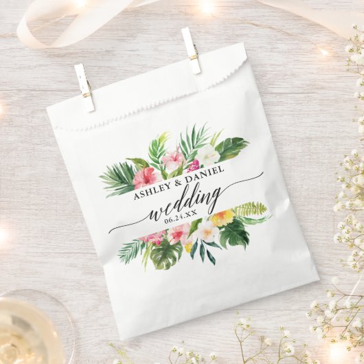 Hochzeit mit tropischen Pflanzen Geschenktütchen (Ausgeschnitten)