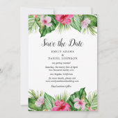 Hochzeit mit tropischen Pflanzen Save The Date (Vorderseite)