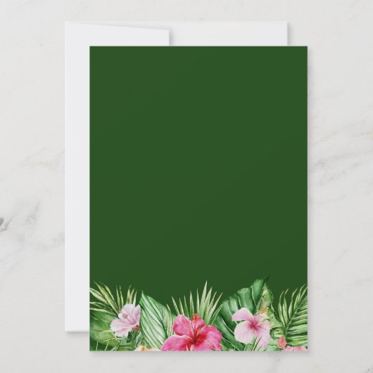 Hochzeit mit tropischen Pflanzen Save The Date (Rückseite)