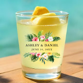 Hochzeit mit tropischen Pflanzen Schnapsglas