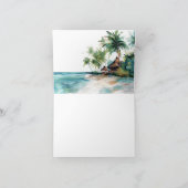 Hochzeit mit tropischen Wasserfarben Dankeskarte (Innenseite)