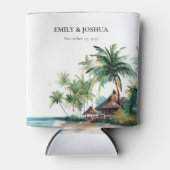 Hochzeit mit tropischen Wasserfarben Dosenkühler (Vorderseite)