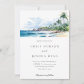 Hochzeit mit tropischen Wasserfarben Einladung (Vorderseite)