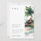 Hochzeit mit tropischen Wasserfarben Einladung (Vorderseite)