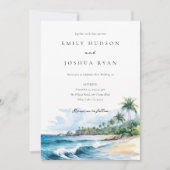 Hochzeit mit tropischen Wasserfarben Einladung (Vorderseite)