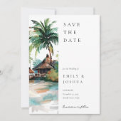 Hochzeit mit tropischen Wasserfarben Save The Date (Vorderseite)