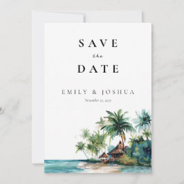 Hochzeit mit tropischen Wasserfarben Save The Date