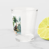 Hochzeit mit tropischen Wasserfarben Schnapsglas (Rechts)