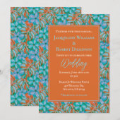 Hochzeit mit tropischer Orange und Blume Einladung (Vorne/Hinten)