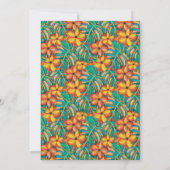Hochzeit mit tropischer Orange und grüner Flora Einladung (Rückseite)