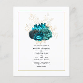 Hochzeit mit Türkis und Gold Flyer