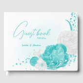 Hochzeit mit türkisfarbenem Weiß Gästebuch (Vorderseite)