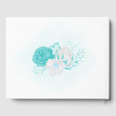 Hochzeit mit türkisfarbenem Weiß Gästebuch (Rückseite)