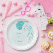 Hochzeit mit türkisfarbenem Weiß Pappteller (Party)