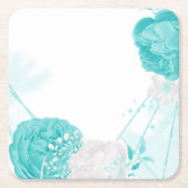 Hochzeit mit türkisfarbenem Weiß Rechteckiger Pappuntersetzer (Vorderseite)