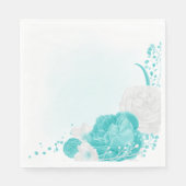 Hochzeit mit türkisfarbenem Weiß Serviette (Vorderseite)