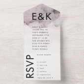 Hochzeit mit ultramoderner Schwarzer Tinte All In One Einladung (Innen)