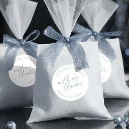 Hochzeit mit unserem Dank Blue White ID1045 Runder Aufkleber