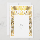 Hochzeit mit vergoldeten Imitaten Einladung (Rückseite)