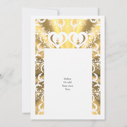 Hochzeit mit vergoldeten Imitaten Einladung (Rückseite)