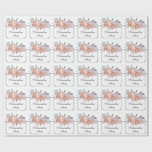 Hochzeit mit viktorianischem Blumenbezug Geschenkpapier (Flach)