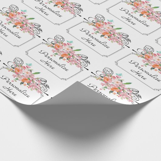 Hochzeit mit viktorianischem Blumenbezug Geschenkpapier (Ecke)