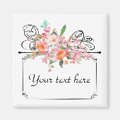 Hochzeit mit viktorianischem Blumenbezug Magnet (Vorne)