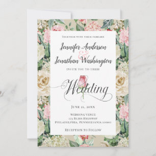 Hochzeit mit Viktorianischer Rose Ankündigung