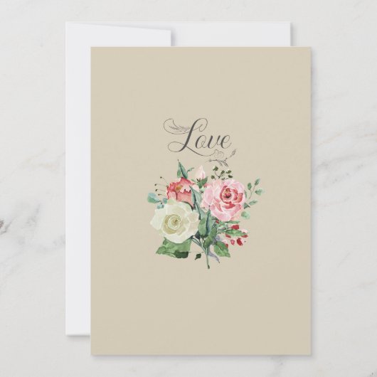 Hochzeit mit Viktorianischer Rose Ankündigung (Rückseite)