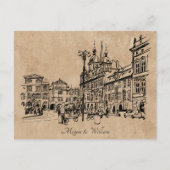 Hochzeit mit Vintage-Architektur Postkarte (Vorderseite)