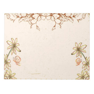 Hochzeit mit Vintage-Blumen Notizblock