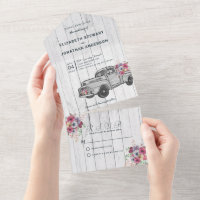 Hochzeit mit Vintage-LKW