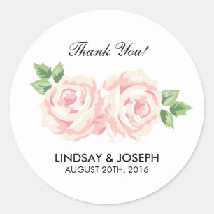 Hochzeit mit Vintage-Rosen Runder Aufkleber