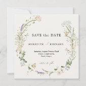 Hochzeit mit Vintage-Rustikal-Wildblumen Save The Date (Vorderseite)