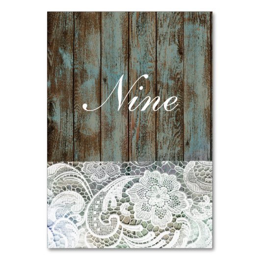 Hochzeit mit Vintagem Blauholz Tischnummer (Rückseite)