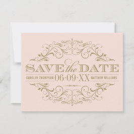 Hochzeit mit Vintagem Blush und antikem Gold Geblü Save The Date