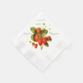 Hochzeit mit Vintagem Erdbeeren Serviette (Ecke)