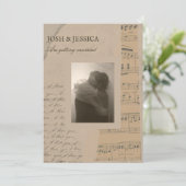 Hochzeit mit Vintagem Foto Einladung (Stehend Vorderseite)