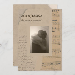 Hochzeit mit Vintagem Foto Einladung