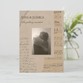 Hochzeit mit Vintagem Foto Einladung (Stehend Vorderseite)