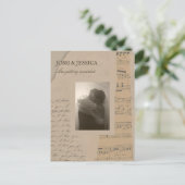 Hochzeit mit Vintagem Foto Postkarte (Stehend Vorderseite)